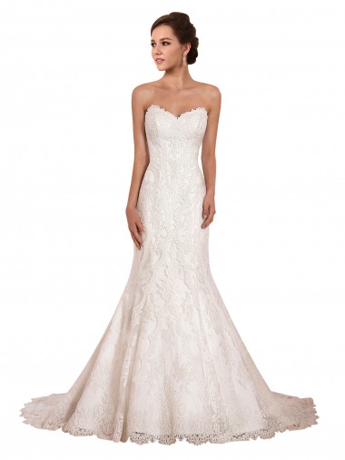 Ivory Mermaid Sweetheart Chapel Train Sexy Wedding Dress York