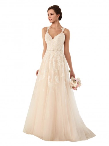 Ivory A-Line Sweetheart Chapel Train Wedding Dress York