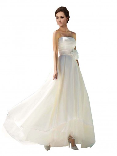 Ivory A-Line Strapless Long Wedding Dress York