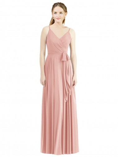 Bliss Pink A-Line V-Neck Long Formal Dress / Bridesmaid Dress York