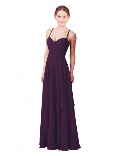 Grape Sheath Sweetheart Long Bridesmaid Dress York