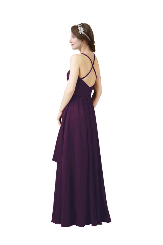 Grape Sheath Sweetheart Long Bridesmaid Dress York