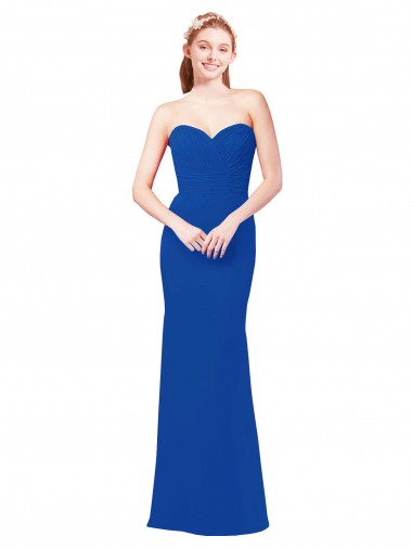 Royal Blue A-Line Sweetheart Long Bridesmaid Dress / Evening Gowns York