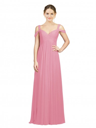 Skin Pink A-Line Sweetheart Long Bridesmaid Dress York