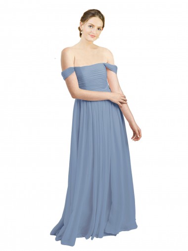 Open Back Dusty Blue A-Line Sweetheart Long Formal Dress / Bridesmaid Dress York