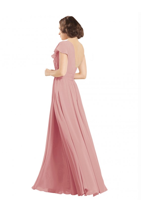 Bliss Pink A-Line One Shoulder Long Bridesmaid Dress / Evening Dress York