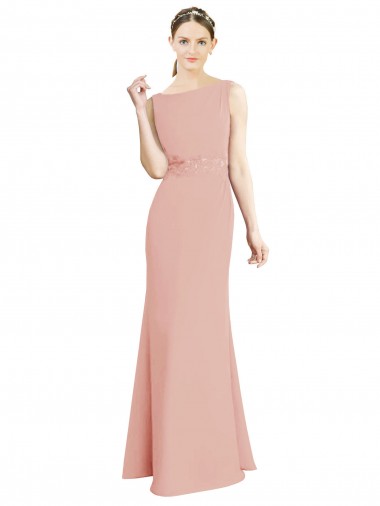 Bliss Pink Mermaid High Neck Long Bridesmaid Dress York