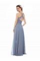 Dusty Blue A-Line High Neck Long Evening Dress / Bridal Party Dress York