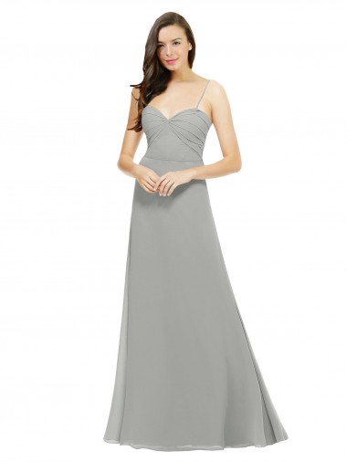 Chiffon A-Line Sweetheart Sleeveless Long Bridesmaid Dress York