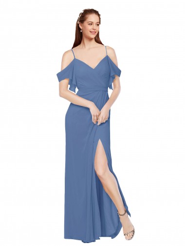 Windsor Blue A-Line Sweetheart Long Bridesmaid Dress York