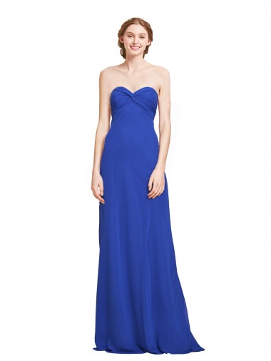 Royal Blue A-Line Sweetheart Long Bridesmaid Gown York