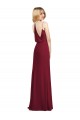 Burgundy A-Line V-Neck Long Formal Dress / Bridesmaid Dress York