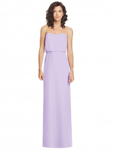 Low Back Lilac A-Line Strapless Long Formal Dress / Bridesmaid Dress York