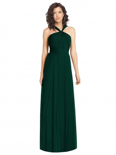 Ever Green A-Line Halter Neck Long Bridesmaid Dress York