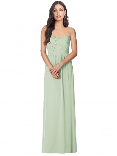 Sage Trumpet Strapless Long Bridesmaid Dress York