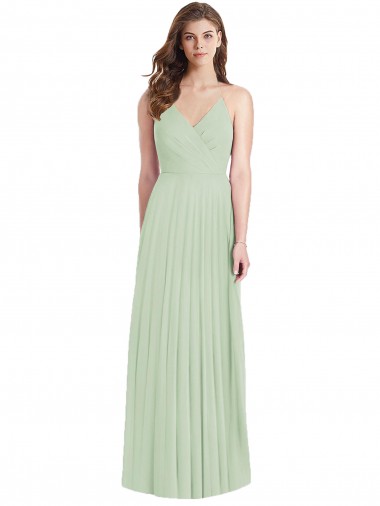 Sage Trumpet V-Neck Long Semi Formal Evening Dress / Bridesmaid Dress York