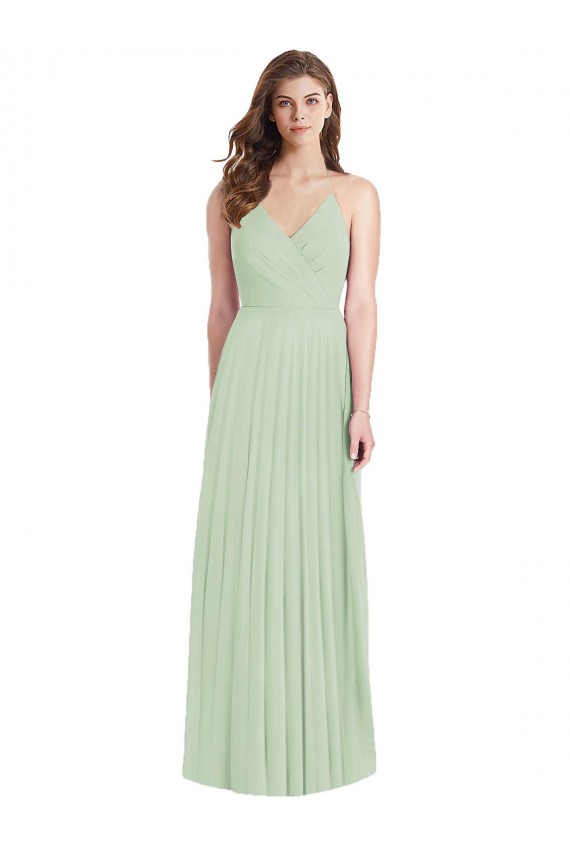 Sage Trumpet V-Neck Long Semi Formal Evening Dress / Bridesmaid Dress York