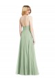 Low Back Sage Trumpet Square Neck Long Formal Evening Gown / Bridesmaid Dress York