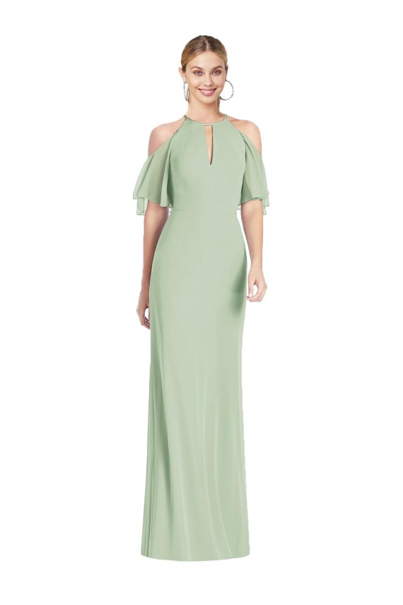 Sage Mermaid Halter Neck Long Semi Formal Evening Dress / Bridesmaid Dress York