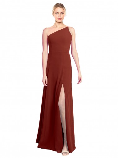 Burgundy A-Line One Shoulder Long Formal Dress / Bridesmaid Dress York