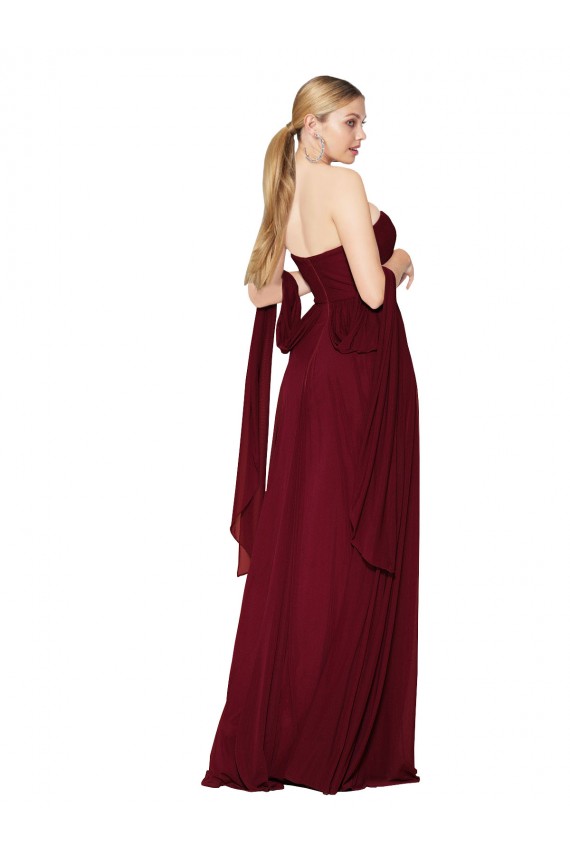 Burgundy A-Line Strapless Long Formal Evening Gown / Prom Dress / Bridesmaid Dress York