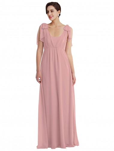 Dusty Pink A-Line Halter Neck Long Semi Formal Evening Dress / Bridesmaid Dress York