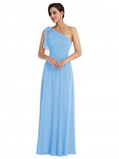 Periwinkle Trumpet One Shoulder Long Semi Formal Evening Dress / Bridesmaid Dress York