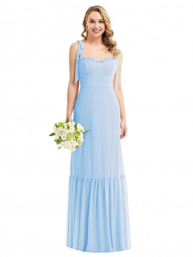 Light Sky Blue A-Line Sweetheart Long Semi Formal Evening Dress / Bridesmaid Dress York