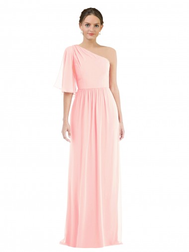 Pink A-Line One Shoulder Long Semi Formal Evening Dress / Bridesmaid Dress York