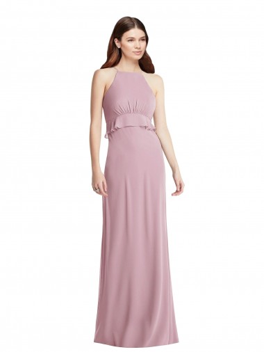 Low Back Primrose A-Line Halter Neck Long Bridesmaid Dress / Evening Dress York