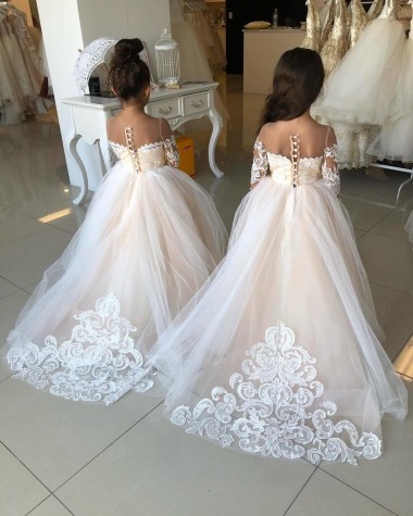 Ivory Ball Gown Sweetheart Chapel Train Little Flower Girl Dress York