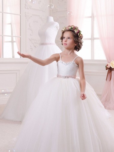 Ivory Ball Gown Sweetheart Chapel Train Flower Girl Dress York