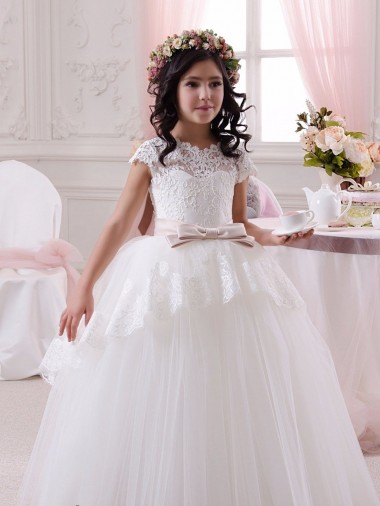 Ivory Ball Gown Sweetheart Long Flower Girl Dresses York