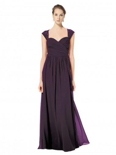 Keyhole Back Grape A-Line Sweetheart Long Formal Dress / Bridesmaid Dress York