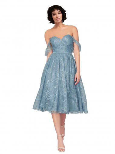 Keyhole Back A-Line Sweetheart Knee Length Bridesmaid Dress York