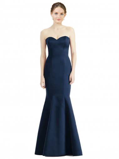 Dark Navy Mermaid Sweetheart Long Floor Length Bridesmaid Dress York