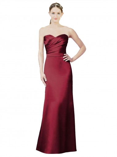 Burgundy Mermaid Strapless Long Bridesmaid Dress / Evening Dress York