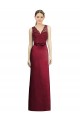 Satin & Lace A-Line V-Neck Sleeveless Long Bridesmaid Dress York