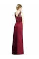 Satin & Lace A-Line V-Neck Sleeveless Long Bridesmaid Dress York