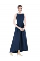 Dark Navy A-Line Bateau Neck Long High Low Bridesmaid Dress York