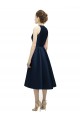 Dark Navy A-Line Jewel Neck Tea Length High Low Bridesmaid Dress York