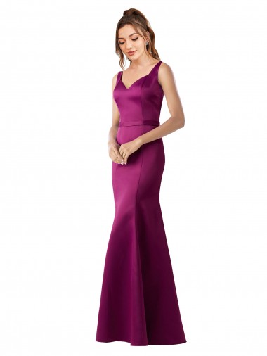 Open Back Merlot Sheath Bateau Neck Long Black Tie Evening Gown / Prom Dress / Bridesmaid Dress York