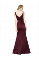 Low Back Burgundy A-Line V-Neck Long Black Tie Evening Gown / Prom Dress / Bridesmaid Dress York