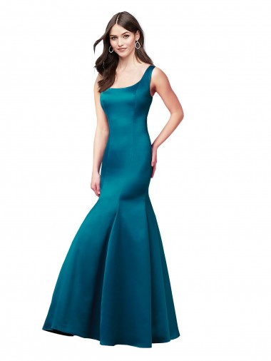 Peacock Blue Mermaid Bateau Neck Long Prom Dress / Bridesmaid Dress York