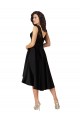 Black A-Line Illusion Neck Midi Length High Low Bridesmaid Dress York