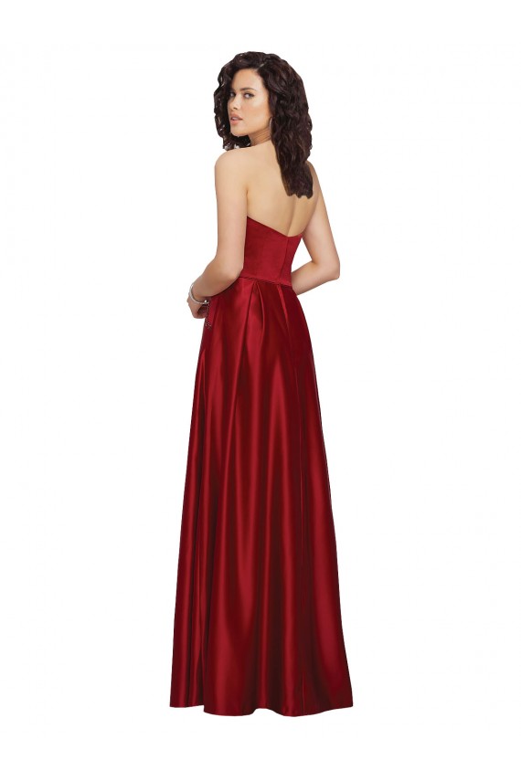 Dark Red A-Line Strapless Long Prom Dress / Bridesmaid Dress York