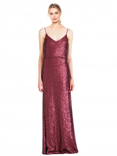 Burgundy A-Line High Neck Long Formal Evening Gown / Prom Dress / Bridesmaid Dress York