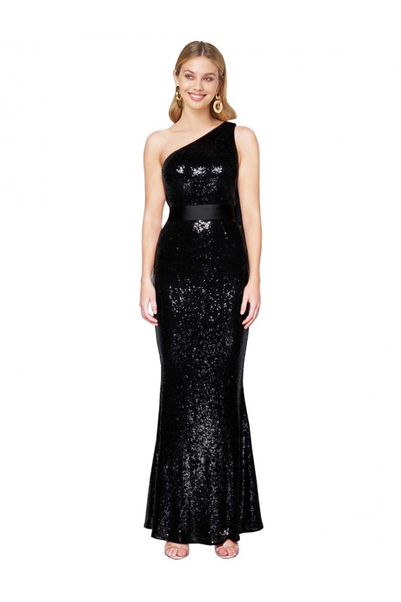 Black Mermaid One Shoulder Long Formal Evening Gown / Prom Dress / Bridesmaid Dress York