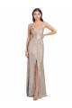 V-Back Silver Sheath High Neck Long Formal Evening Gown / Prom Dress / Bridesmaid Dress York