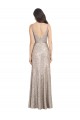 V-Back Silver Sheath High Neck Long Formal Evening Gown / Prom Dress / Bridesmaid Dress York